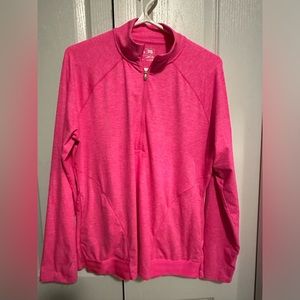 Adidas bright neon pink quarter zip long sleeve